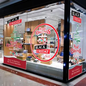 Merry Christmas and Happy New Year Static Cling Film Sticker (1meter x 1meter)